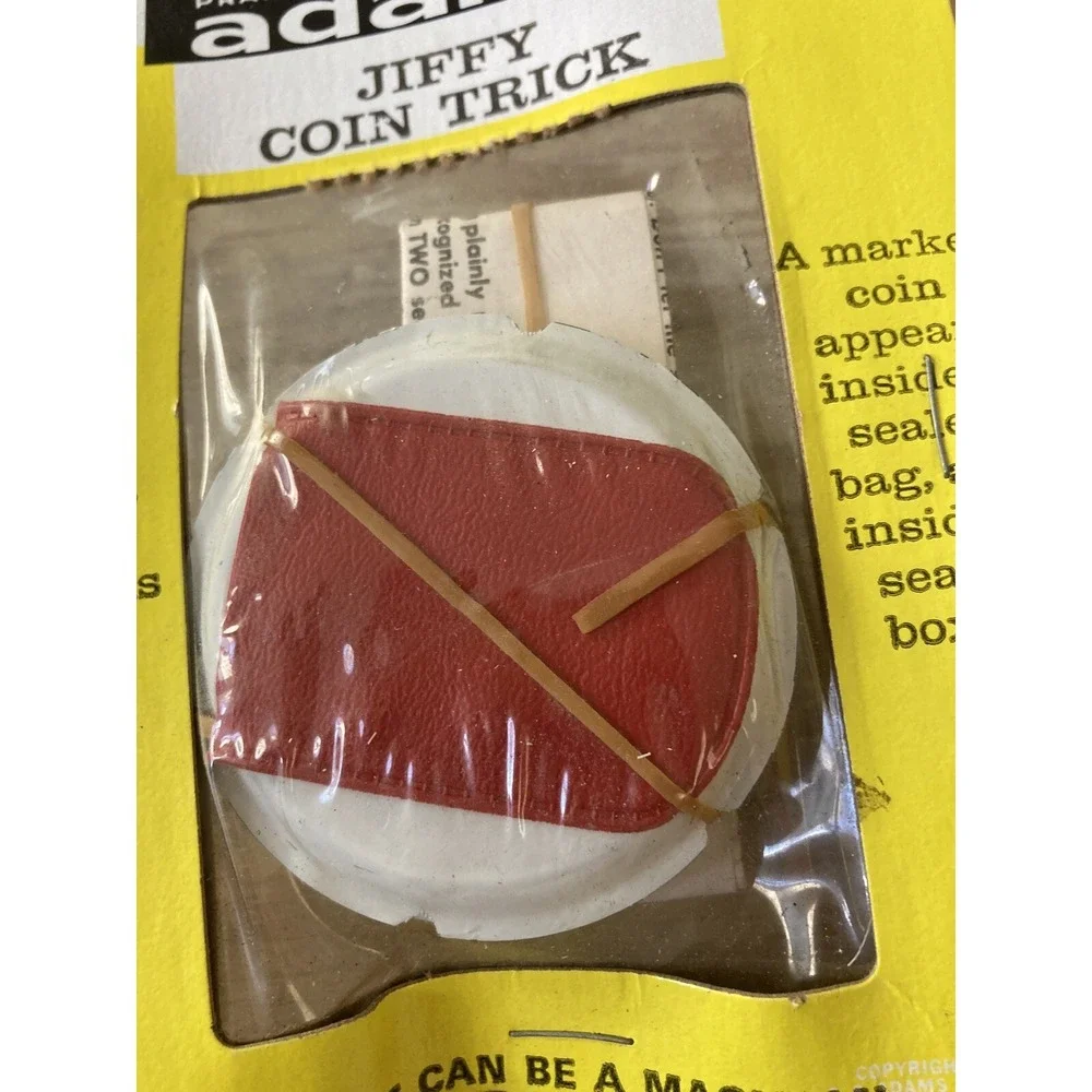 Vintage S.S. Adams Pranks Magic Jiffy Coin Trick 1960's NOS on orig card sealed